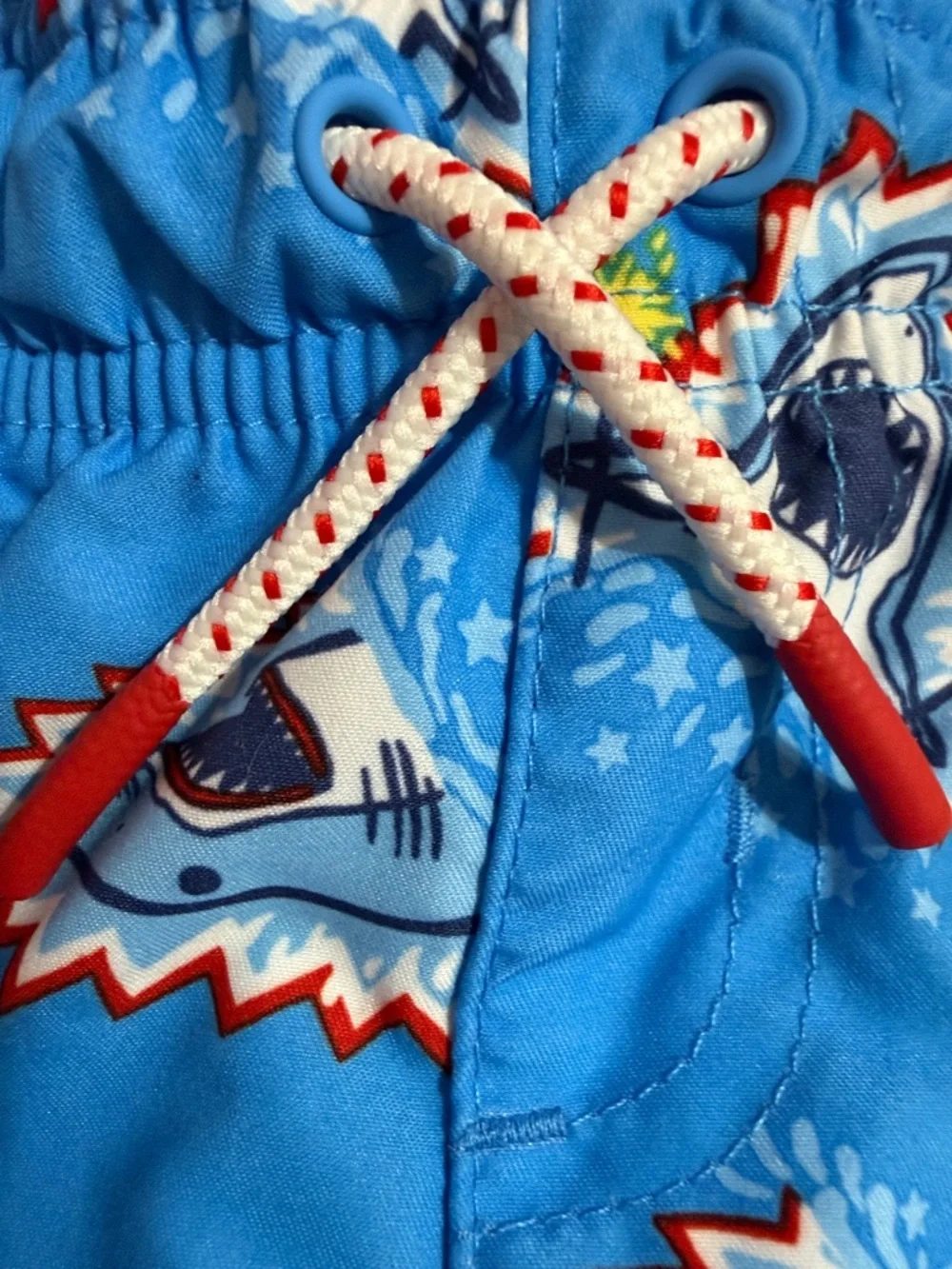Cat & Jack Bright Blue Shark Graphic Kids Swim Shorts Size 18 M